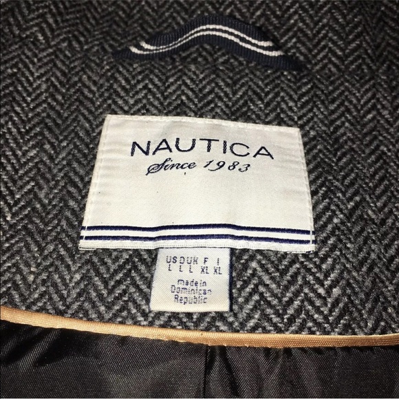 Nautica Women’s Full Zip Wool Blend Jacket chevron - Picture 3 of 8